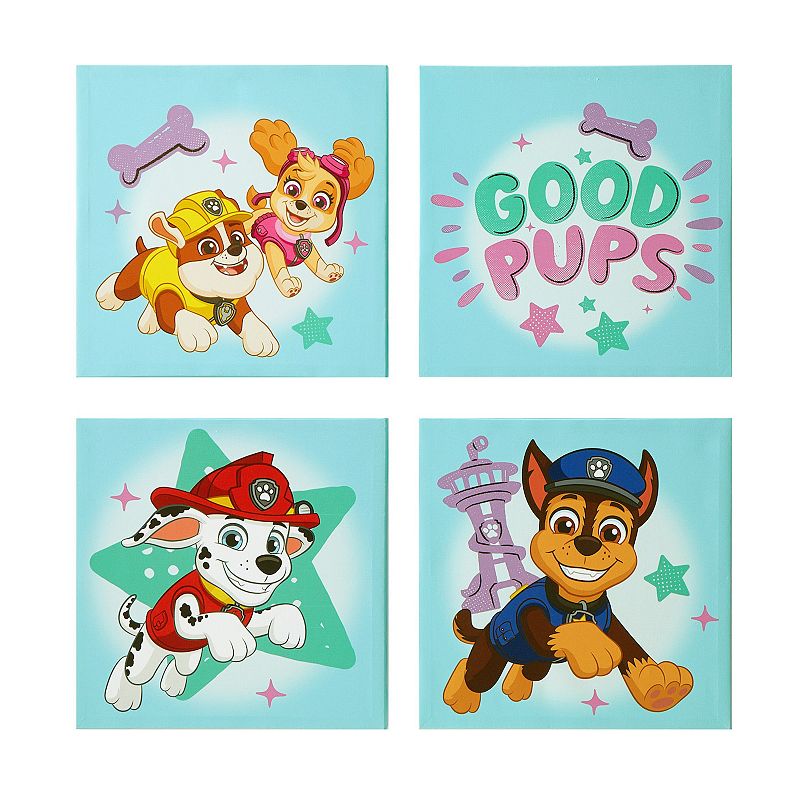 Nickelodeon Paw Patrol Idea Nuova Pups Canvas Wall Art 4-piece Set