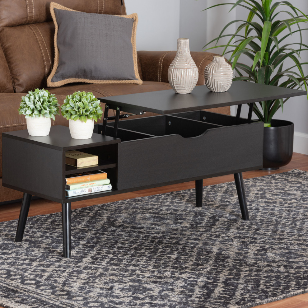 Rita Two Tone Coffee Table With Lift Top Storage   Midcentury   Coffee Tables   by Baxton Studio  Houzz