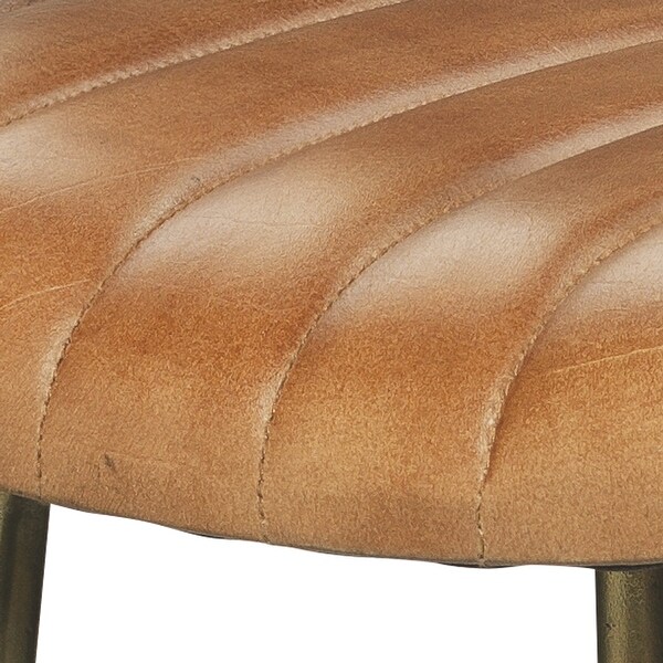 Alden Décor Logan Leather Bar Stool， Brown