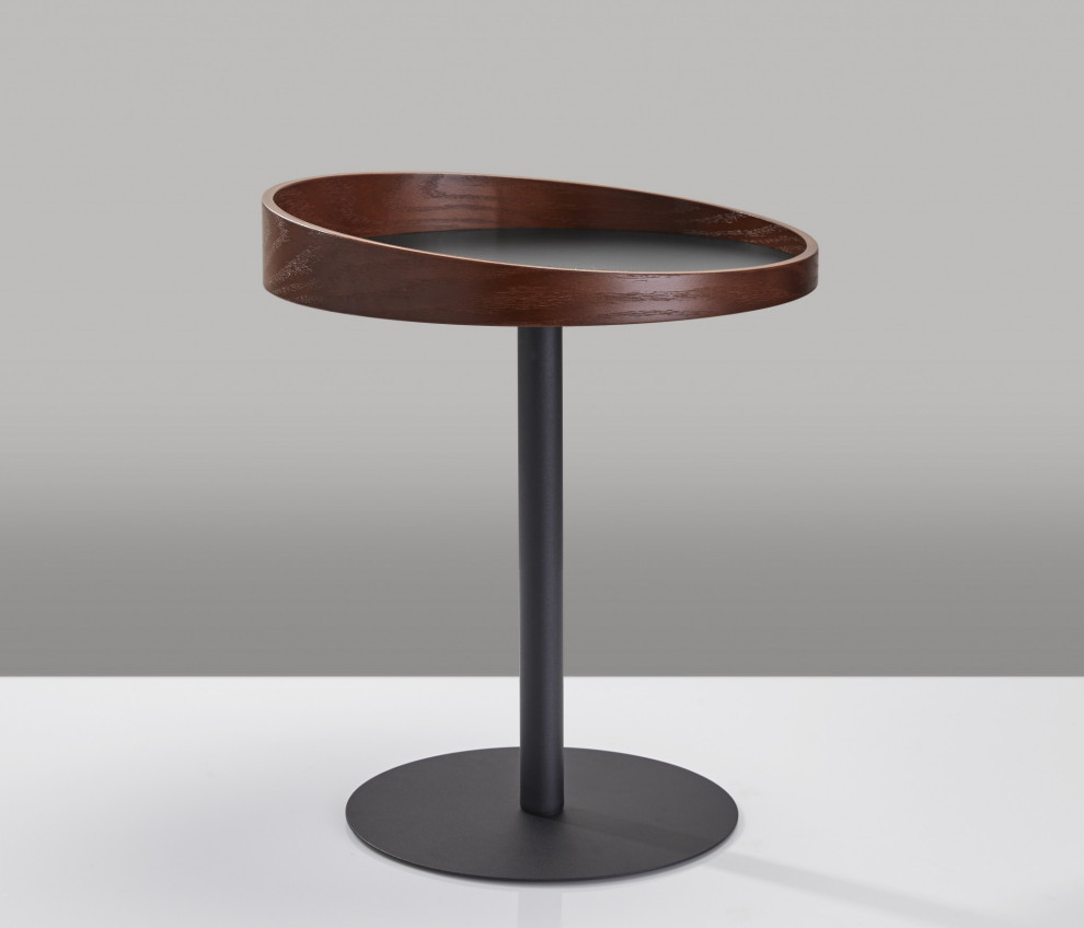 22 quotBlack Solid Wood Round End Table   Transitional   Side Tables And End Tables   by HomeRoots  Houzz