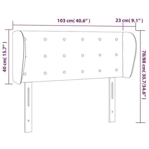 vidaXL Headboard with Ears Black 40.6