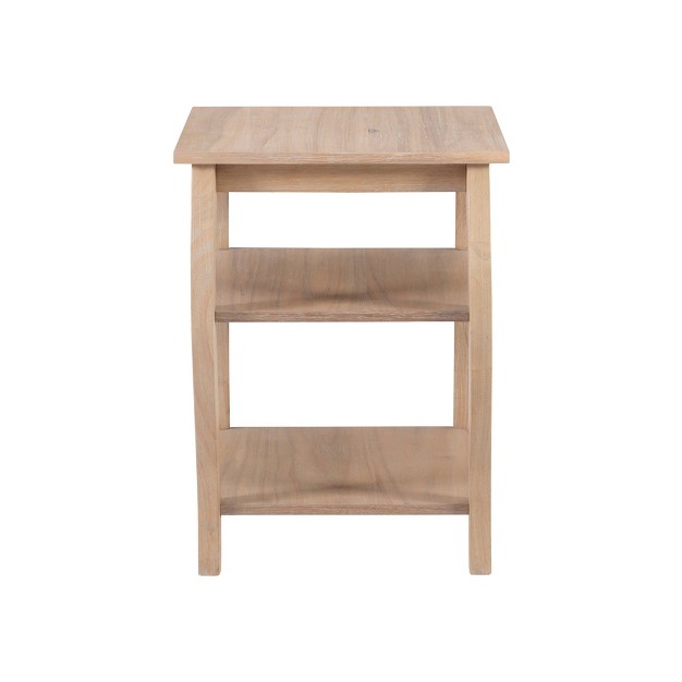 Aurora Solid Wood 2 shelf Side Table Natural Powell