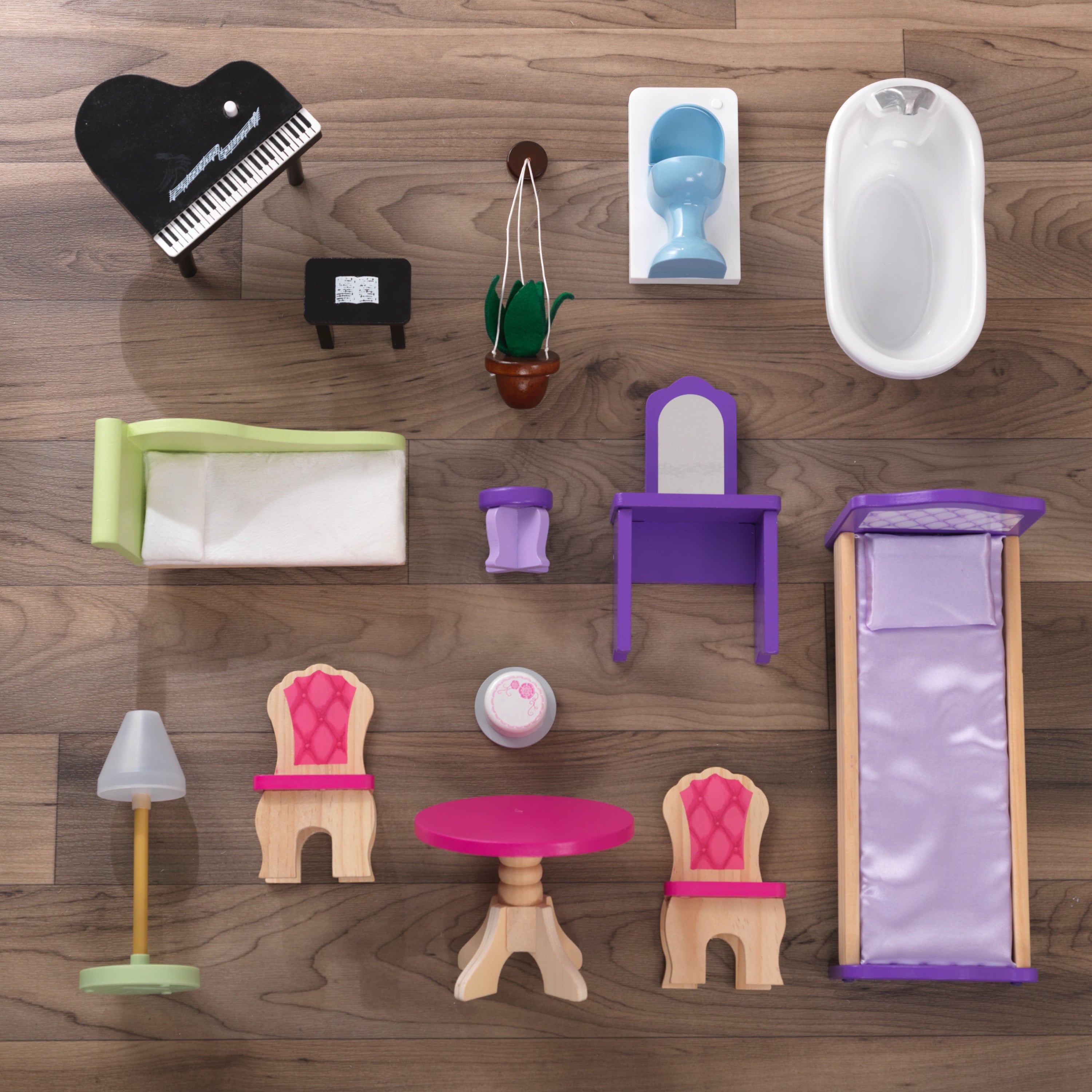 KidKraft My Dreamy Dollhouse with Lights and Sounds， Elevator and 14 Accessories