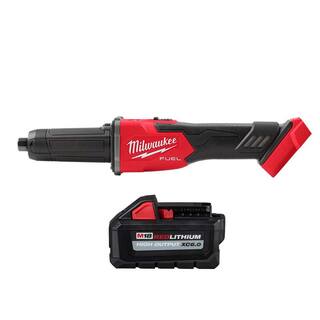 MW M18 FUEL 18-Volt Lithium Ion Brushless Cordless 14 in. Braking Die Grinder Slide Switch with 6.0Ah High Output Battery 2939-20-48-11-1865