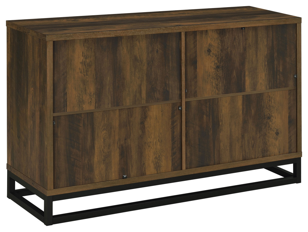 Ryatt 4 door Engineered Wood Accent Cabinet Dark Pine   Modern   Accent Chests And Cabinets   by Modon  Houzz