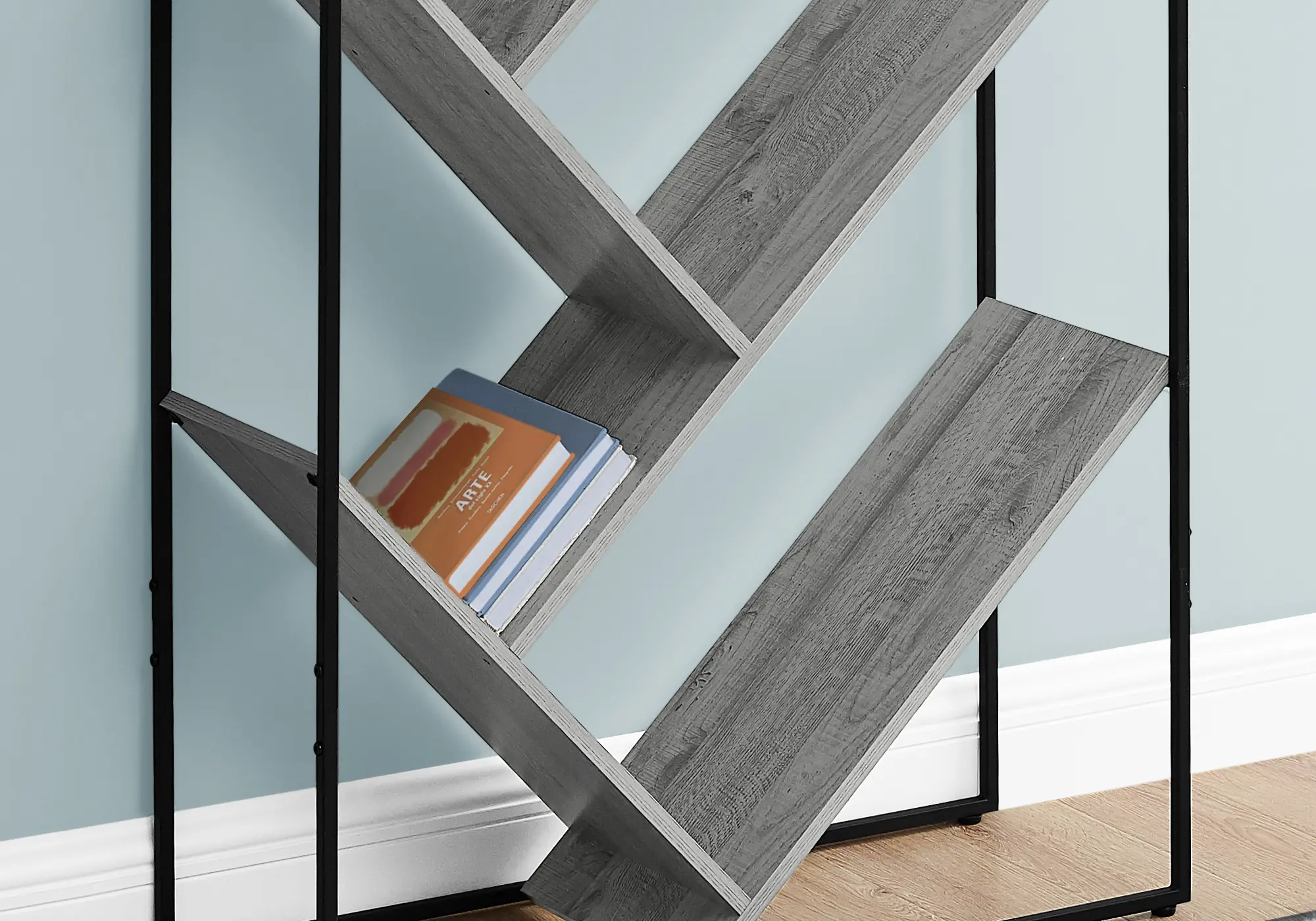 Cliff Contemporary 60 Gray Bookcase