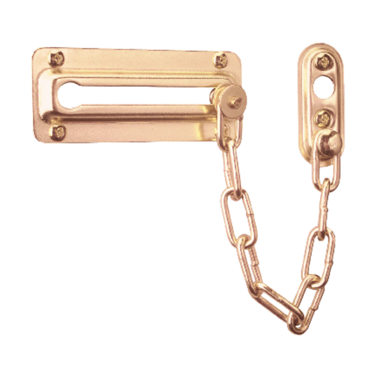 Prime-Line 3.43 in. L Bright Brass Steel Chain Door Guard