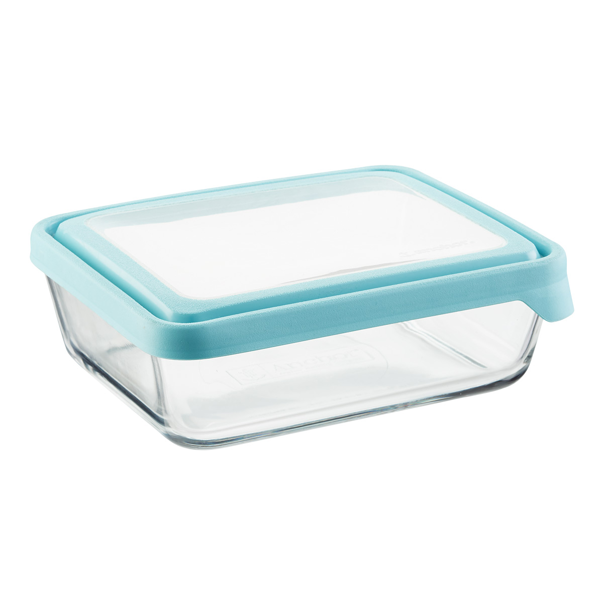 Anchor Hocking Glass TrueSeal Rectangle Food Storage Containers with Blue Lids