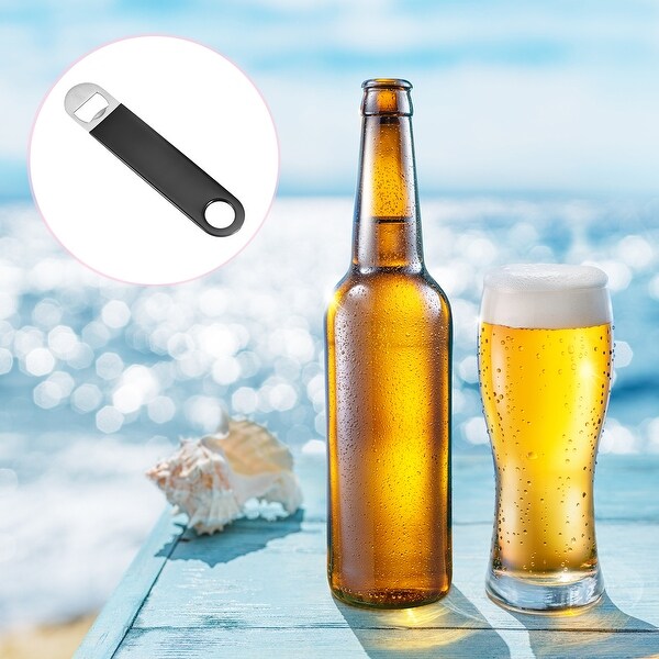 2pcs Stainless Steel Flat Beer Bottle Opener for Bar Use