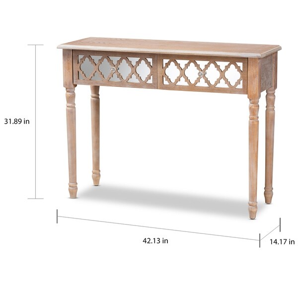 Carson Carrington Dagarn Rustic French Country Quatrefoil Console Table