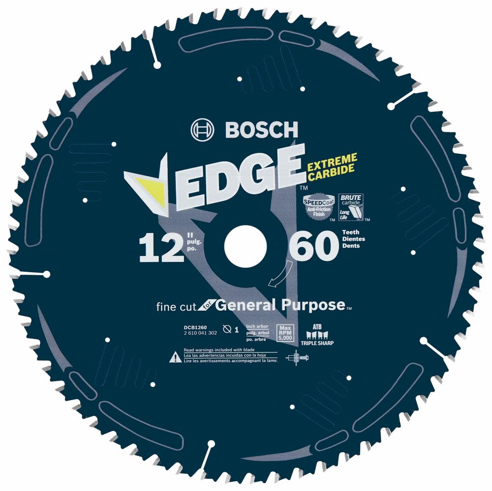 Bosch 12 In. 60 Tooth Edge Circular Saw Blade for Fine Finish DCB1260 from Bosch