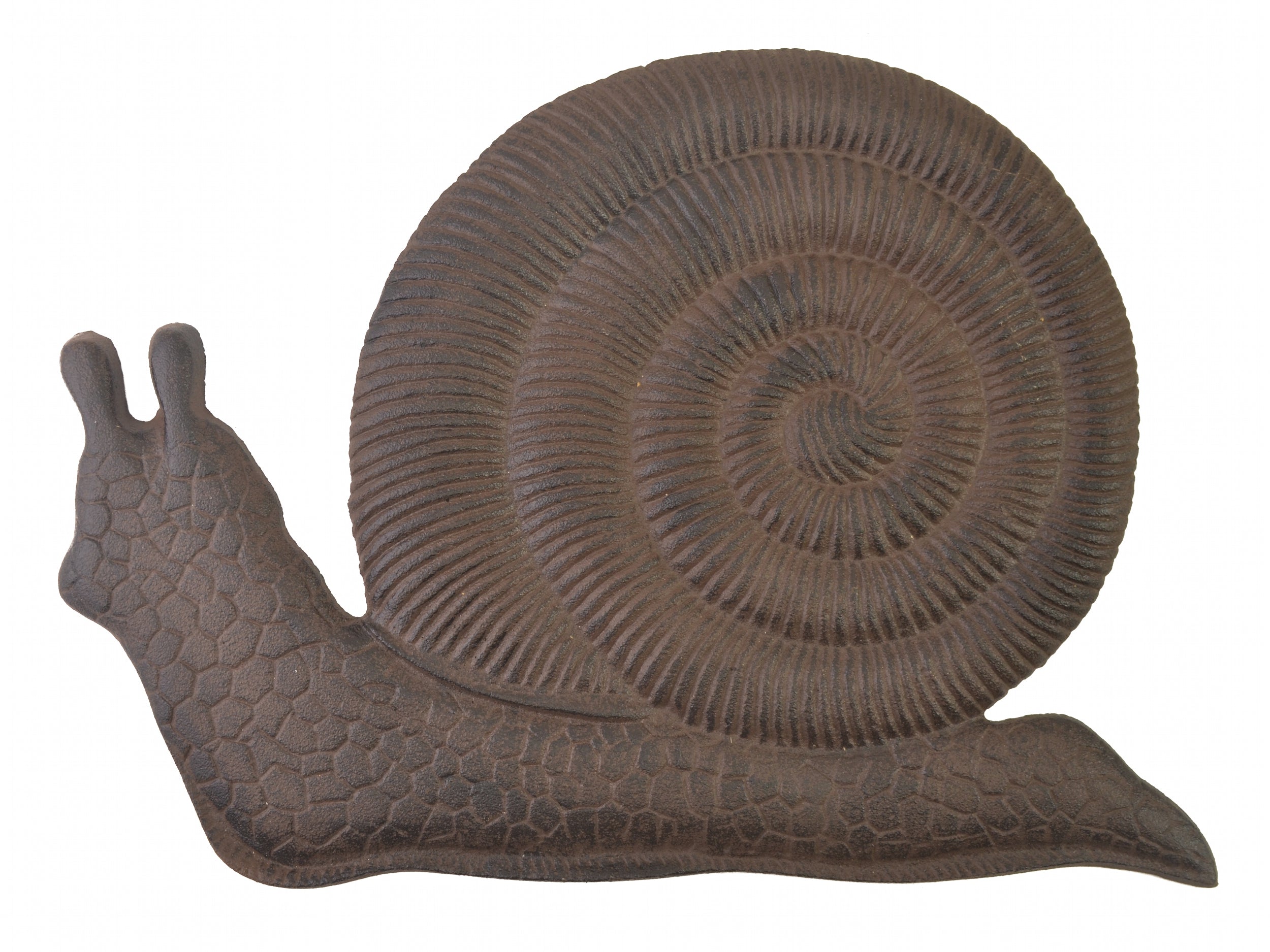 Outdoor Decorative Snail Stepping Stone Paver Brown Cast Iron 14" Long by Flag Emotes