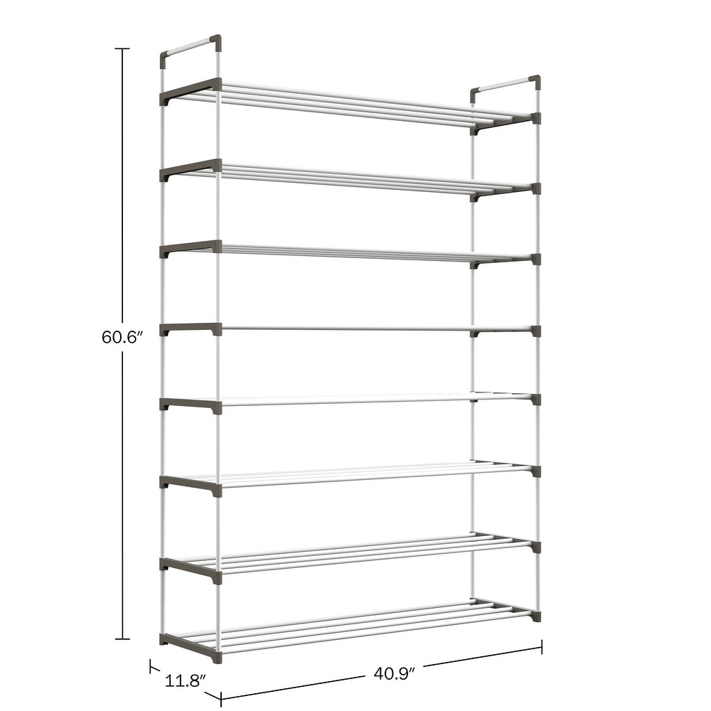 Shoe Rack   Shoe Organizer for Closet  Bathroom  Entryway by Home Complete (White)