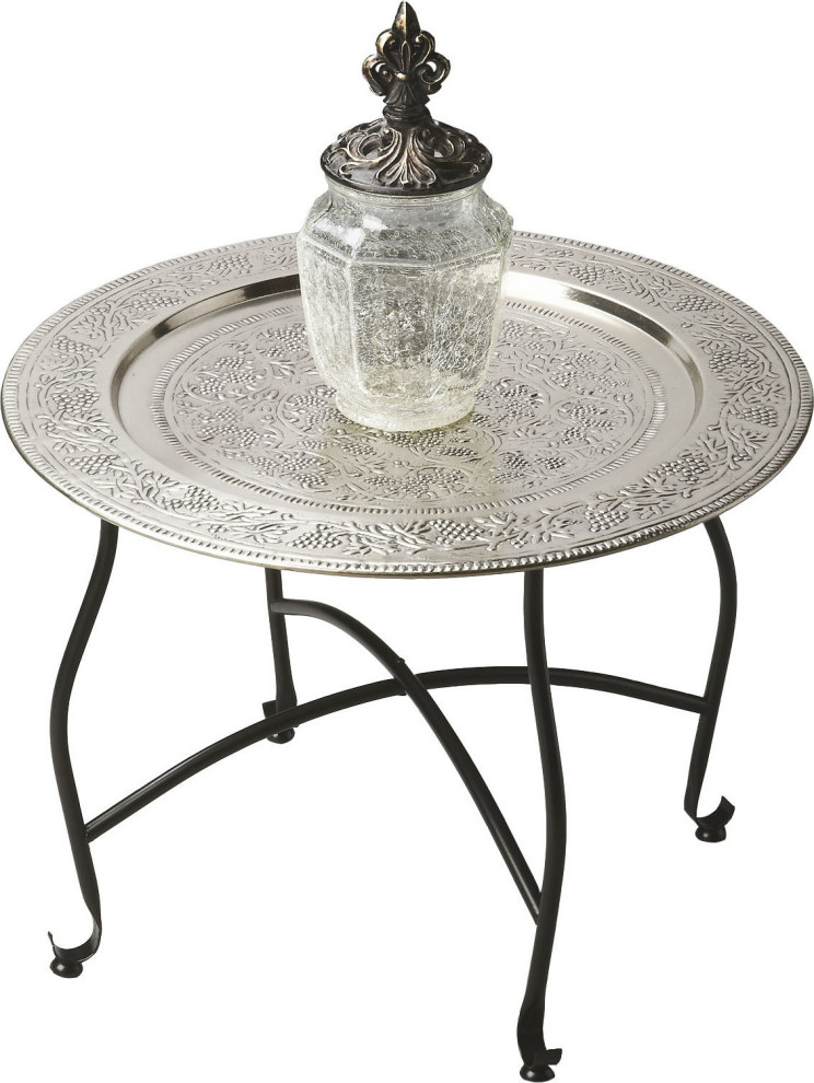 Agadir Metal Moroccan Tray Table   Transitional   Side Tables And End Tables   by HedgeApple  Houzz