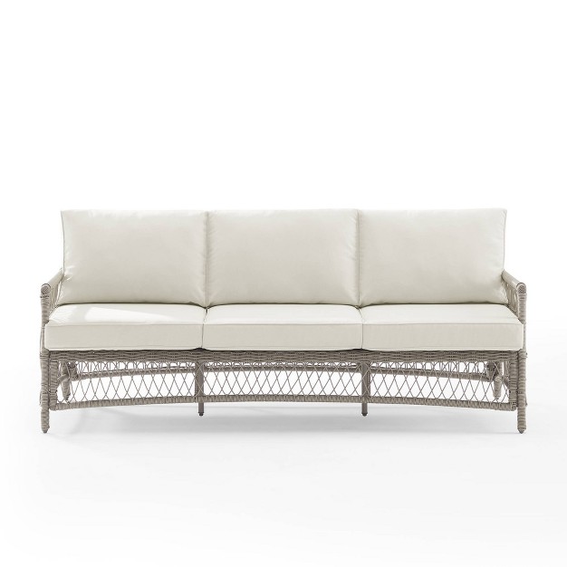 Thatcher Outdoor Steel Sofa Creme driftwood Crosley