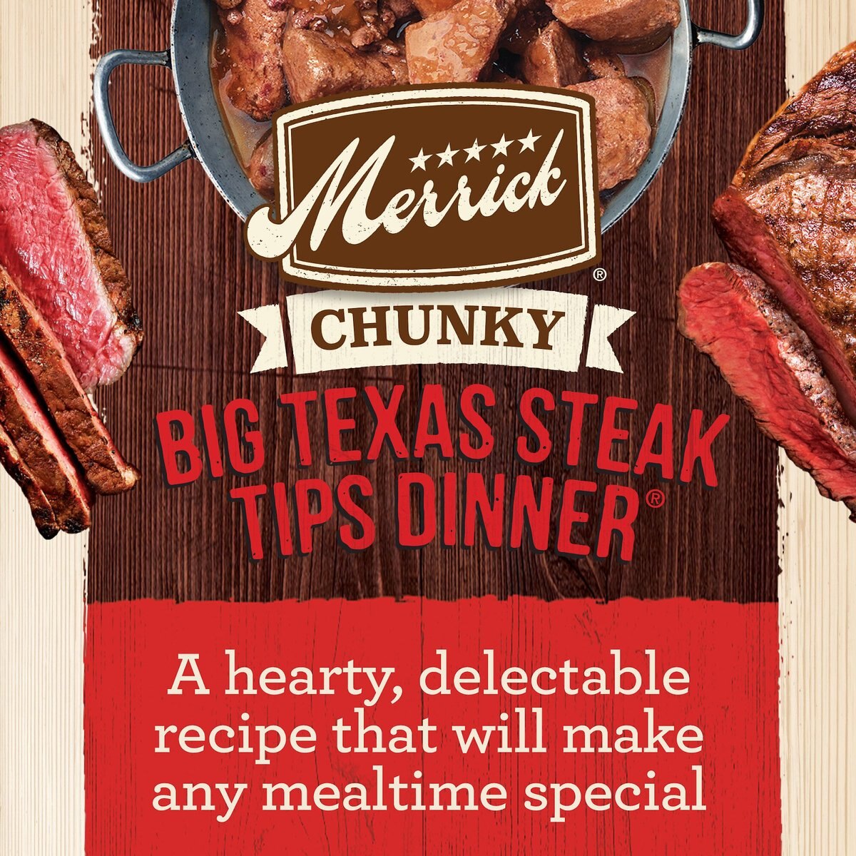 Merrick Chunky Grain-Free Big Texas Steak Tips Dinner Canned Dog Food