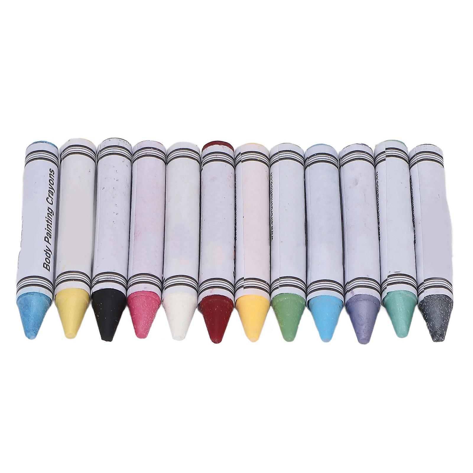 Face Body Paint Crayons 12 Colors Safe Hypoallergenic Crayons Set For Diy Painting Party Art Stage