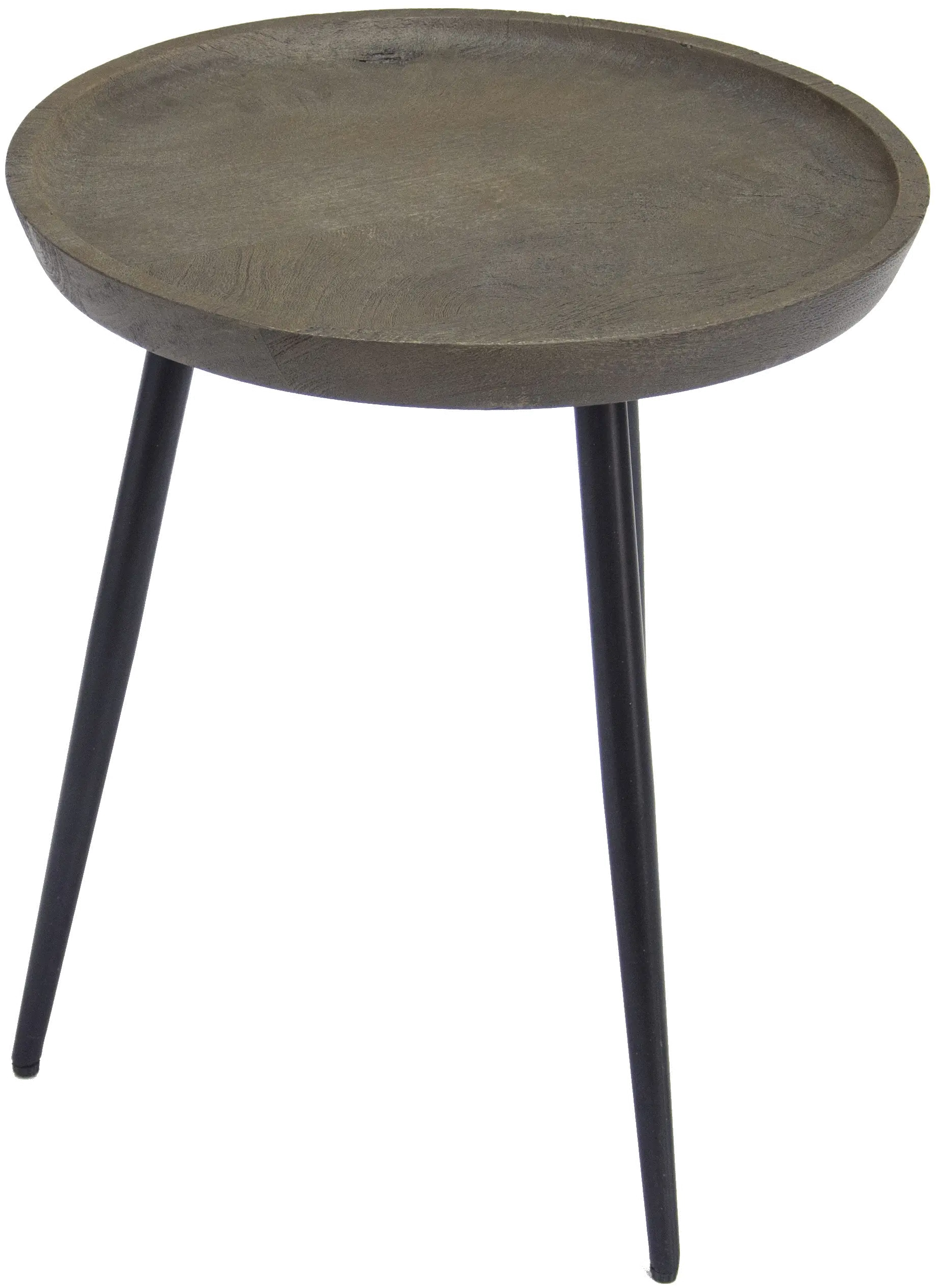 Round Mango Wood Accent Table