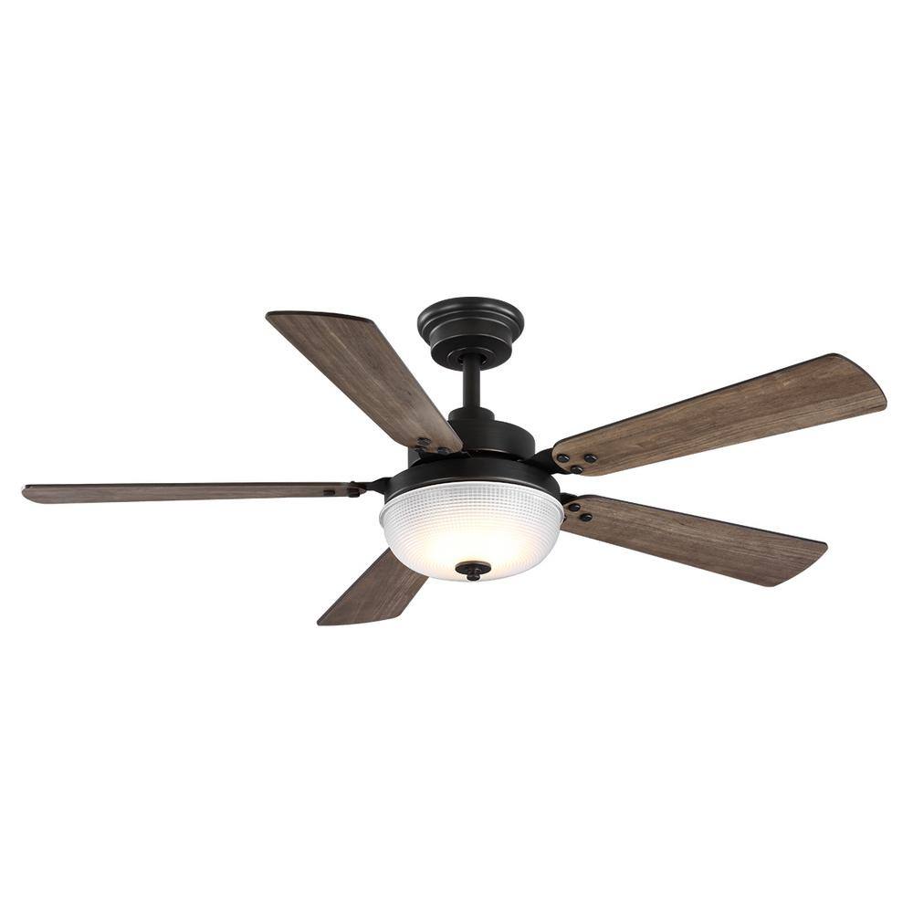 Progress Lighting Archie 52 in. Integrated LED Indoor Venetian Bronze Dual Mount Ceiling Fan with Light Kit and Remote Control P250020-074-30