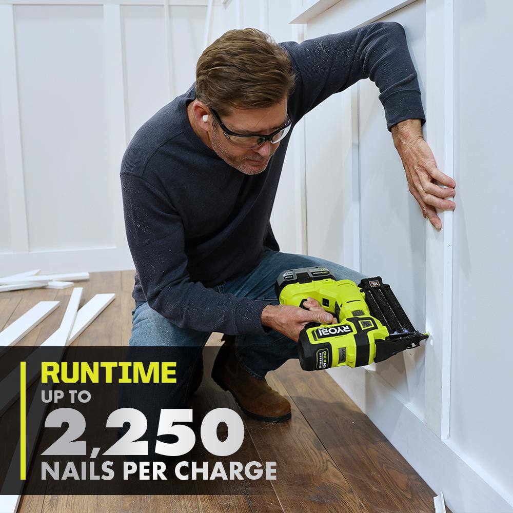 RYOBI ONE+ HP 18V 18-Gauge Brushless Cordless AirStrike Brad Nailer (Tool Only) P322