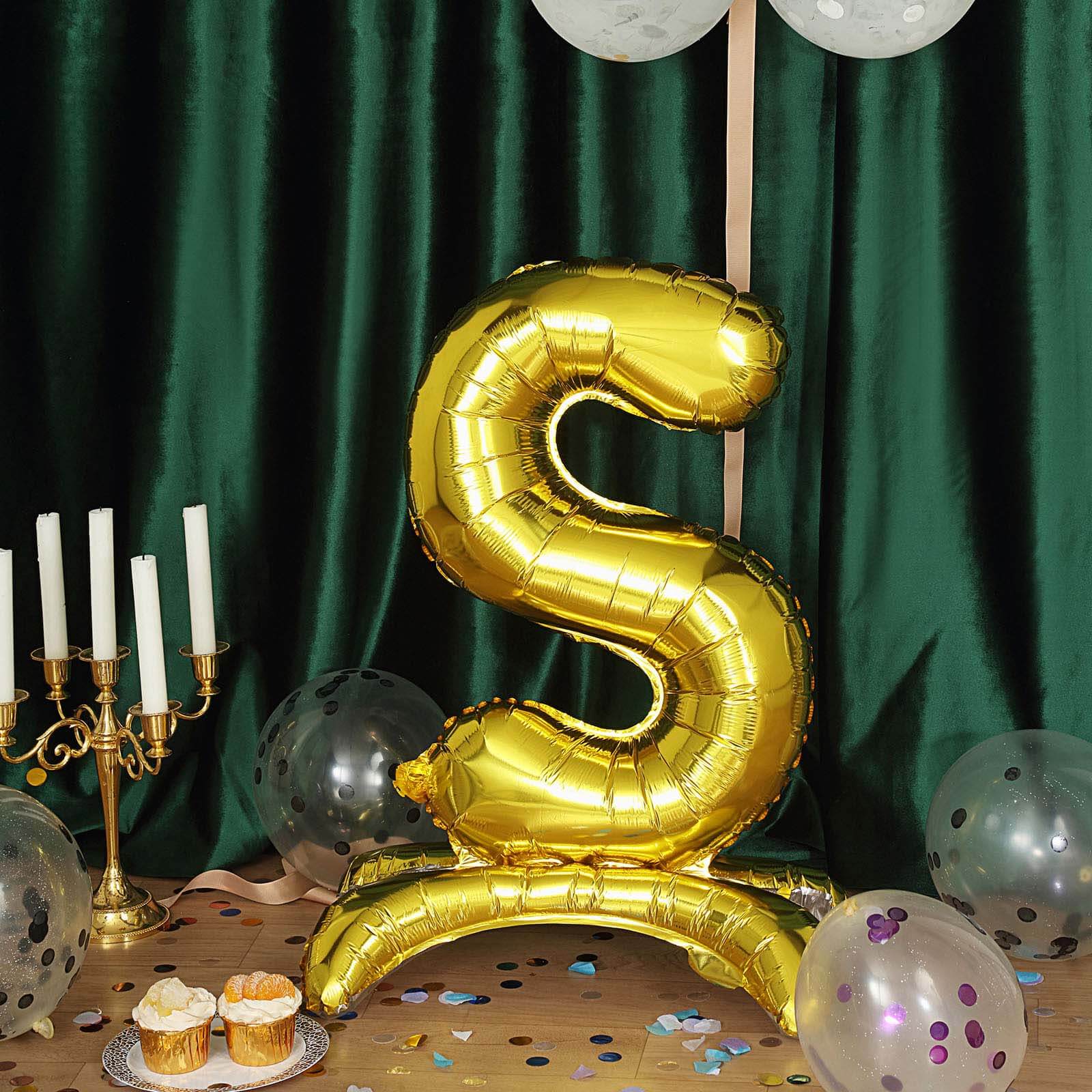 Gold Self Standing Helium/Air Mylar Foil Letter and Number Balloons 27