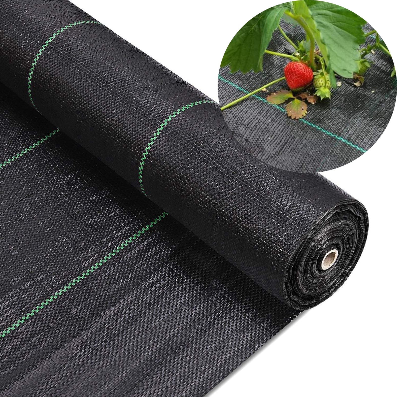 tonchean 6.5ft x 328ft Landscape Fabric 3.2oz Weed Barrier Woven PP with UV Treated Block Mat Ground Cover Outdoor Garden