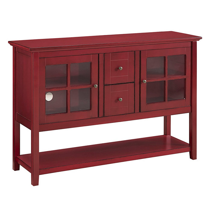 Walker Edison 52 Wood Console Table TV Stand - Antique Red