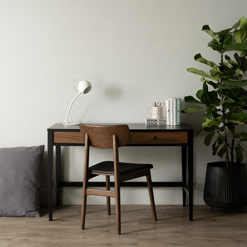 CONALL Study Desk 120cm - Walnut & Black