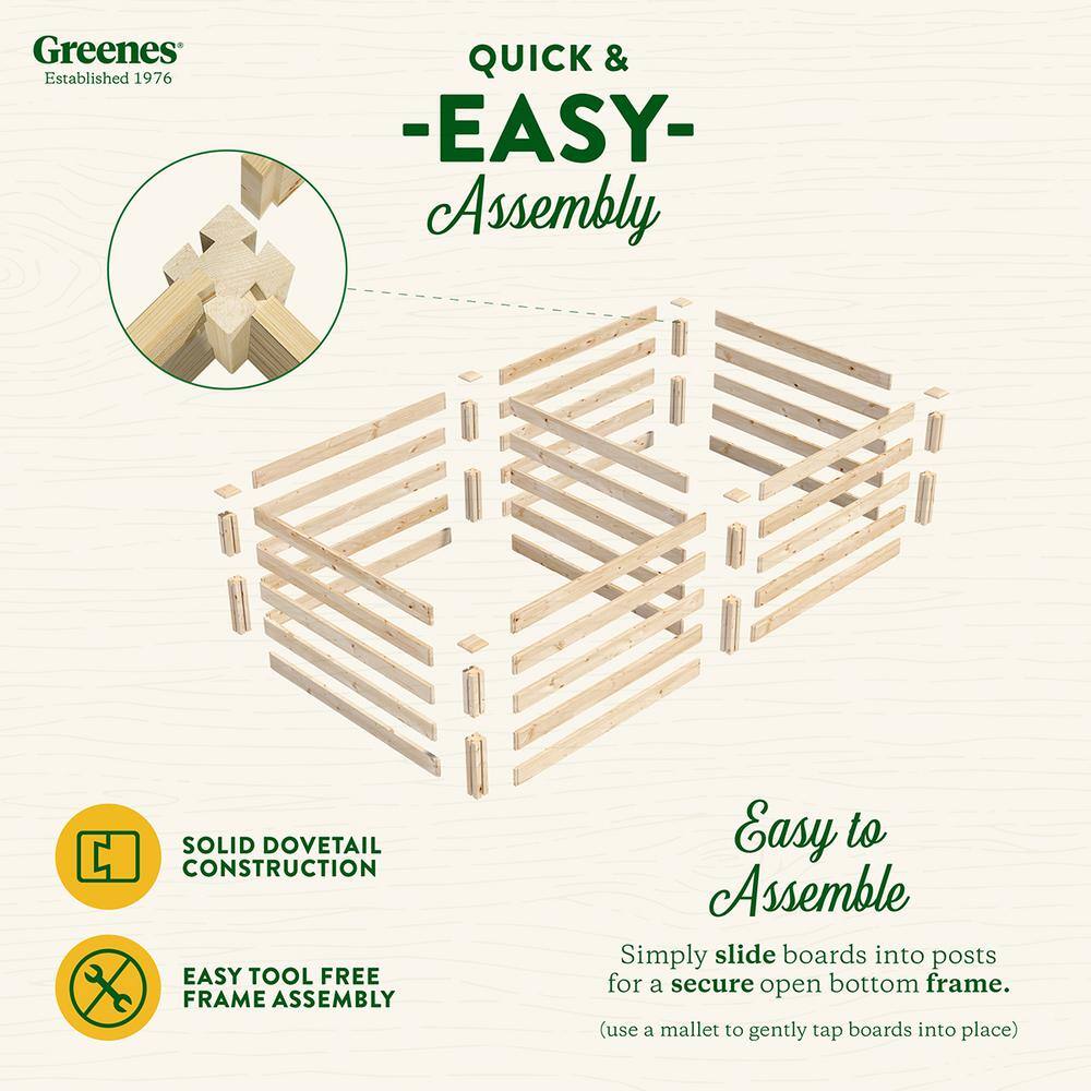 Greenes Fence 4 ft. x 8 ft. x 17.5 in. Original Pine Raised Garden Bed RCP6S6T35B