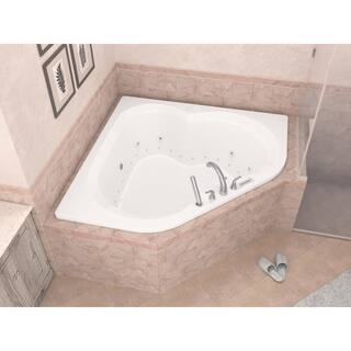 Universal Tubs Beryl Diamond 5 ft. Acrylic Corner Drop-in Whirlpool Air Bathtub in White HD6060CDLX