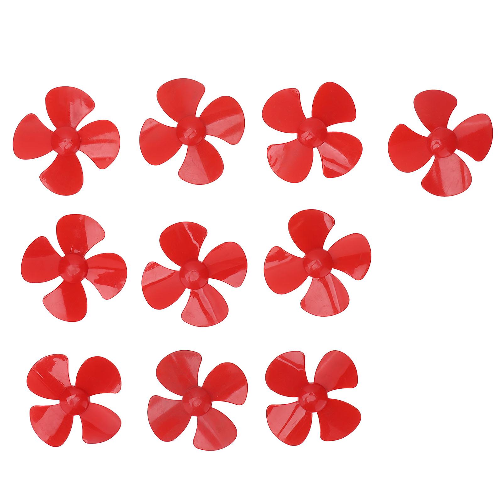 10pcs 80mm 4 Blades Propeller Plastic Diy Rotating Toy Model Accessories With 2mm Hole Xr149red