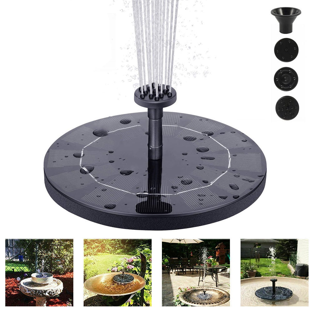 HOTBEST Solar Fountain Pump Free Standing Solar Birdbath Fountain Solar Powered Fountain Pumps Submersible Outdoor for Bird Bath Small Pond Swimming Pool Garden Patio and Lawn