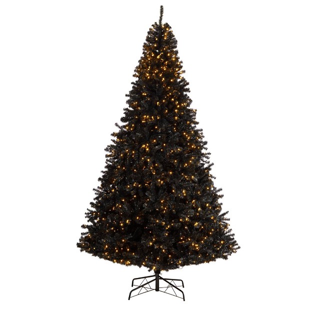 Nearly Natural 10-ft Black Artificial Christmas Tree With 950 Clear Led Lights And 3056 Tips