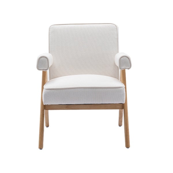 Arm Chairs Leisure Chair with Solid Wood Armrest， Mid-Century Modern Accent Chair