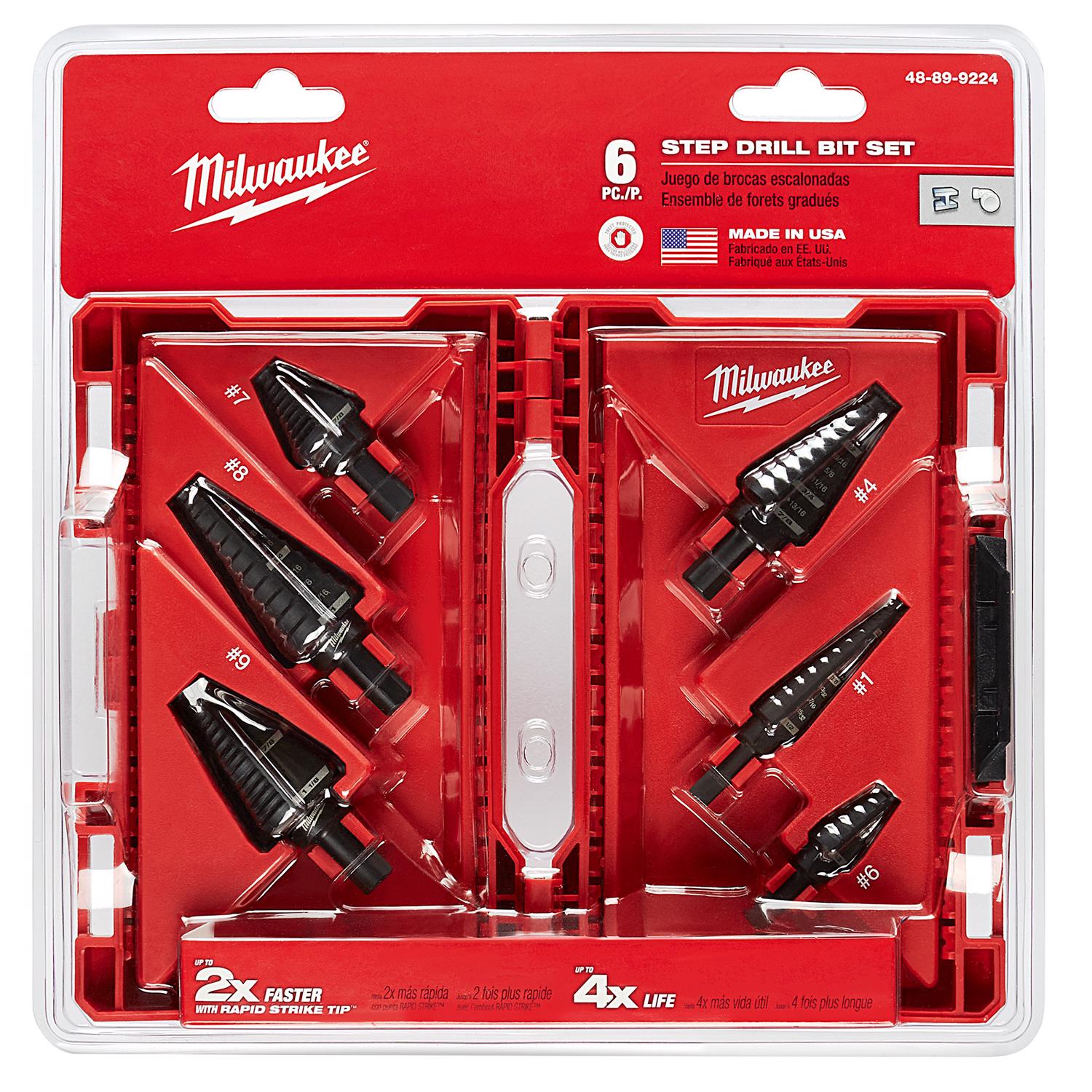 MW Black Oxide Step Drill Bit Set 6 pc