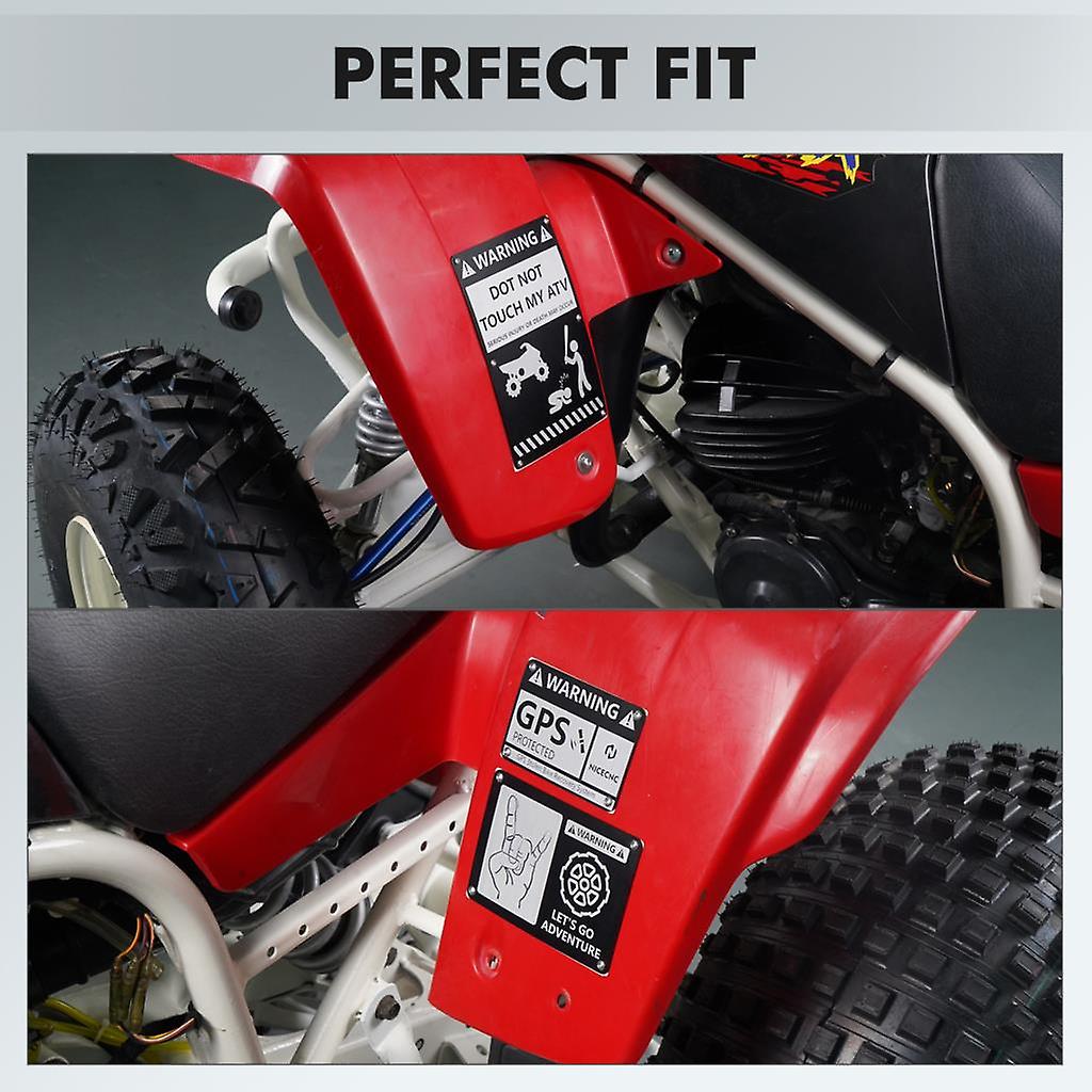 Born Pretty Nicecnc Atv 3pcs Fender Warning Tags Kit Danger Notice For Yamaha Blaster 200 1988-2006 2005 Aluminum