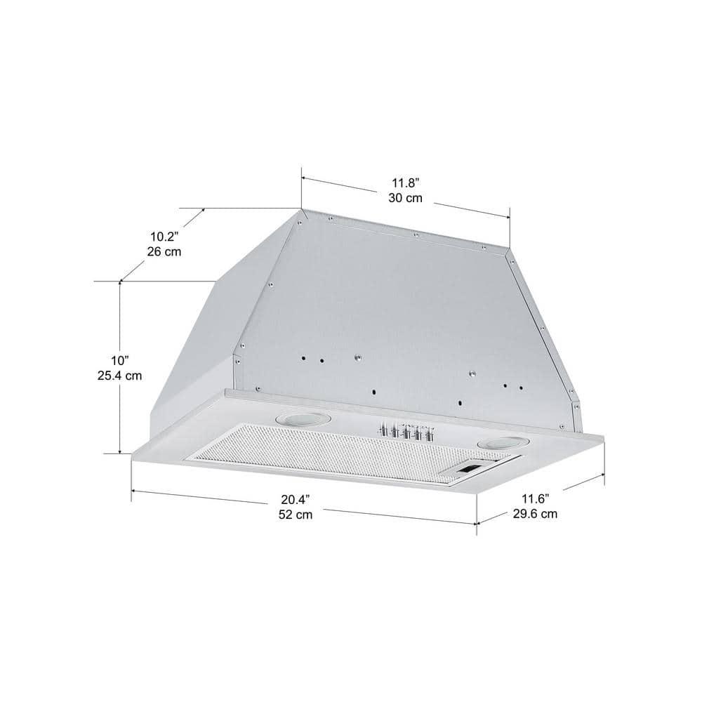 Ancona 20 in 450 CFM Ducted Insert Range Hood with LED lights in Stainless Steel