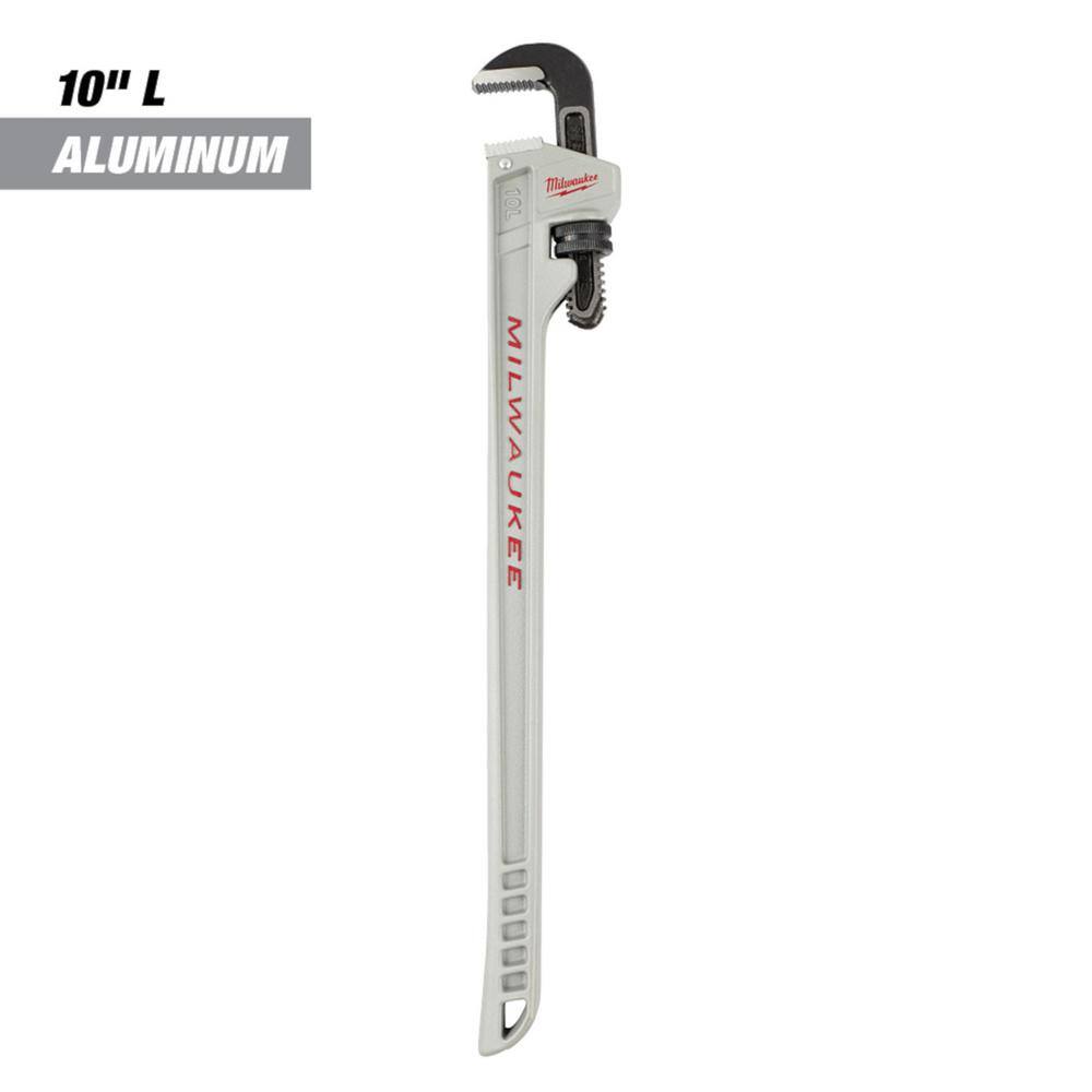 MW 10 in. Aluminum Pipe Wrench with Power Length Handle 48-22-7213