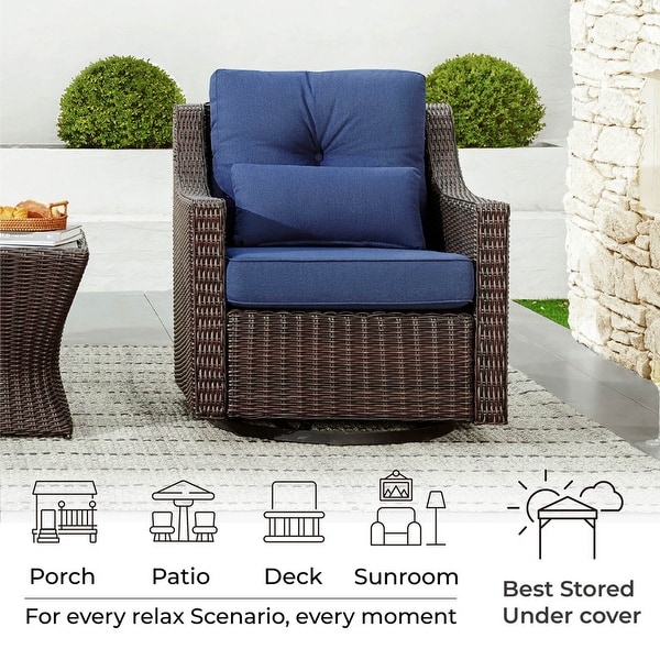 Murphy Outdoor Wicker Patio Furniture Swivel Glider Chair