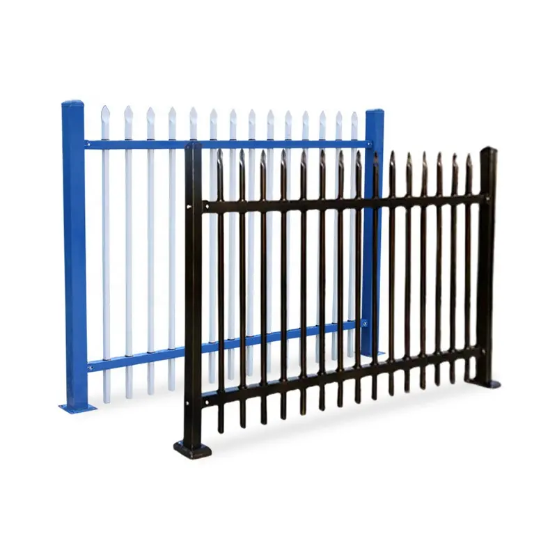 Factory Supply Easy Assembled  Cheap Metal galvanized black power coated steel fence Wrought Iron Fence Panel