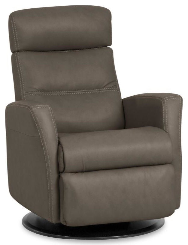 IMG Divani Medium Relaxer Power Recliner  Trend Smoke Leather   Contemporary   Recliner Chairs   by The Back Store  Houzz