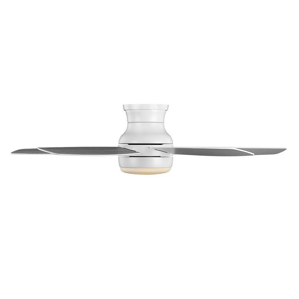 Hampton Bay Ashby Park 52 in. White Color Changing Integrated LED Matte White Indoor Ceiling Fan with Light Kit and Remote Control 59258