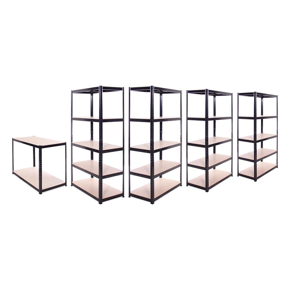 5 Tier Boltless Shelving Unit (set of 4) Plus Workbench