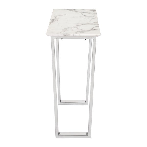 Ben Air Console Table White and Silver - N/A