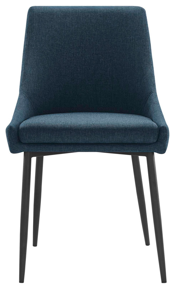 Side Dining Chair  Set of 2  Fabric  Metal  Navy Blue Black  Modern  Cafe Bistro   Midcentury   Dining Chairs   by House Bound  Houzz