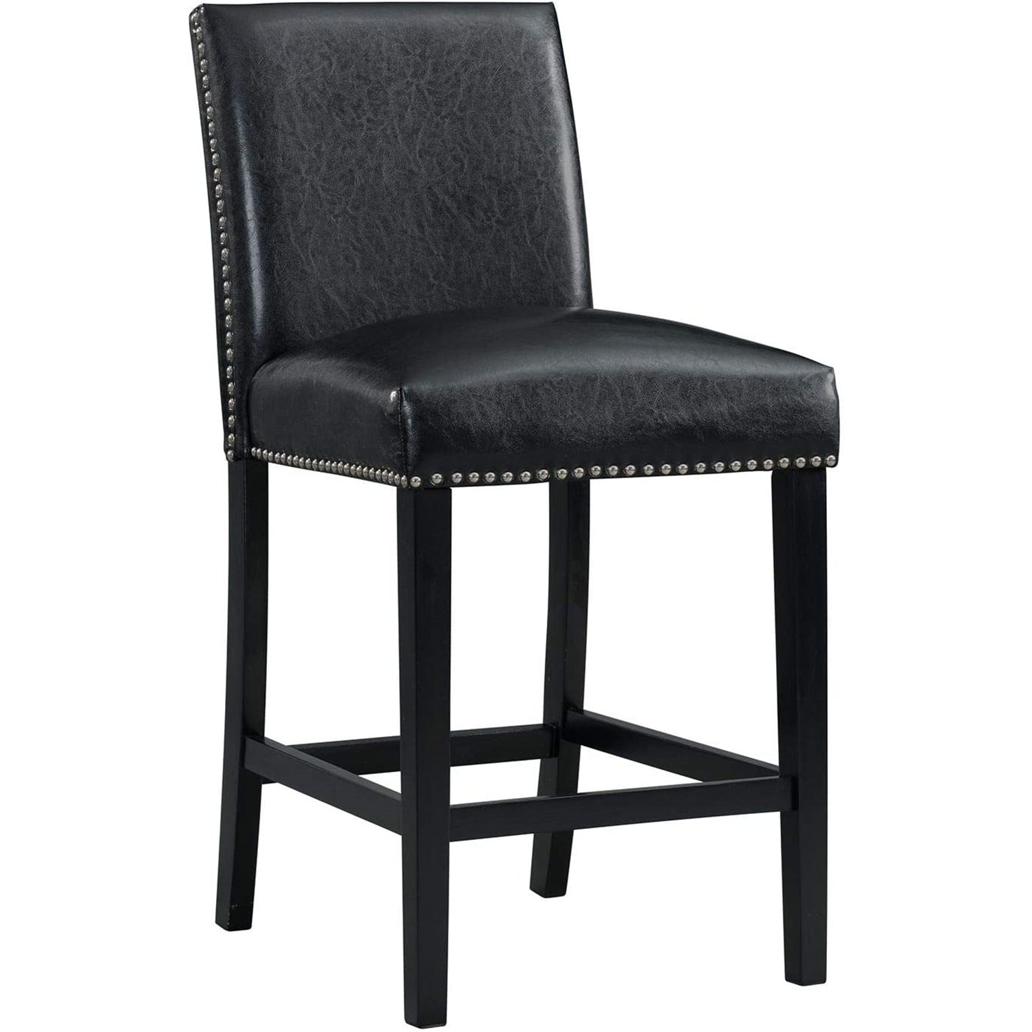 Picket House Furnishings Pia Faux Leather Counter Height Side Chair Set in Black