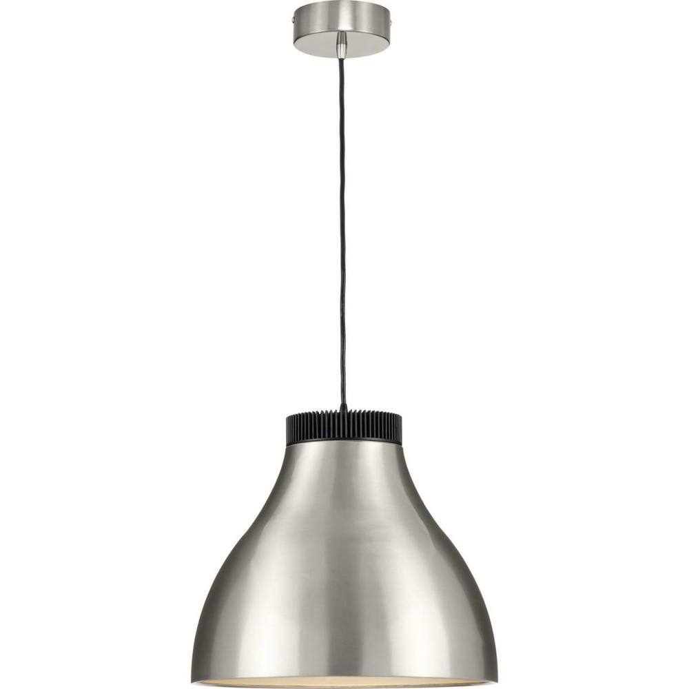 Progress Lighting Radian LED 30-Watt Brushed Nickel Integrated LED Standard Pendant Light with Shade P500373-009-30