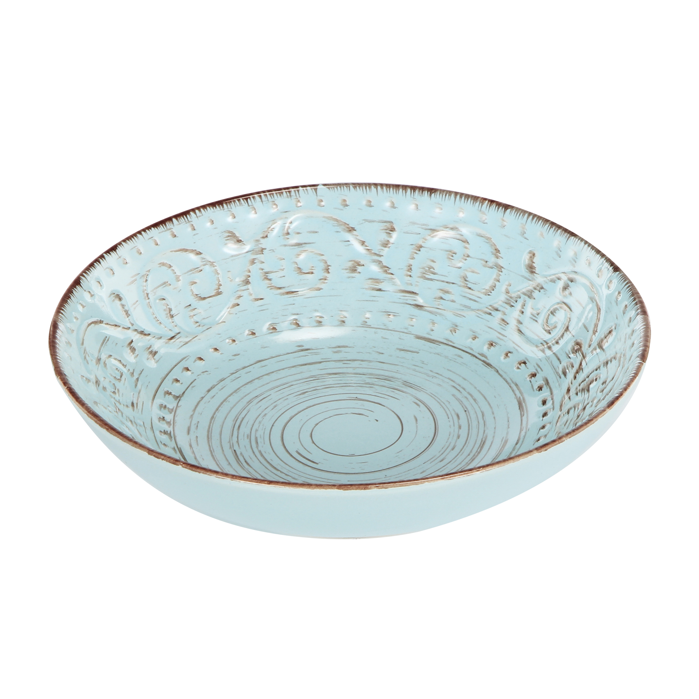 Rustic Fare Soup Cereal Bowl Aqua Blue， 2