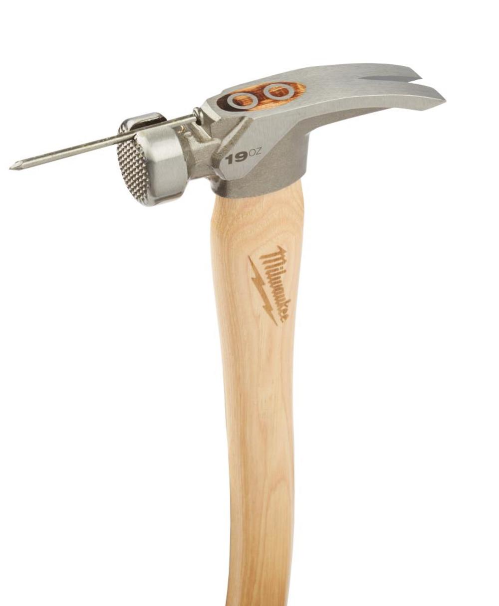 19oz Milled Face Hickory Wood Framing Hammer ;