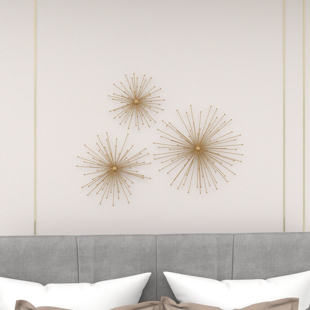 Gold Metal 3D Starburst Wall Decor (Set of 3)   Small